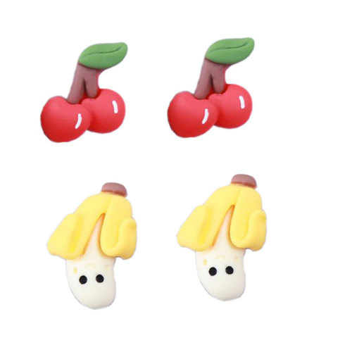 Cartoon Plaksteen Hars Bloem Fruit Melk Doos Cabochon Kralen Simulatie Cherry Charms DIY Woondecoratie Haarspeldjes Ornament: