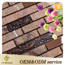 Foshan Mosaic Wall Decoration Stone Metal Mosaic Mix Resin Material Wall Mosaic