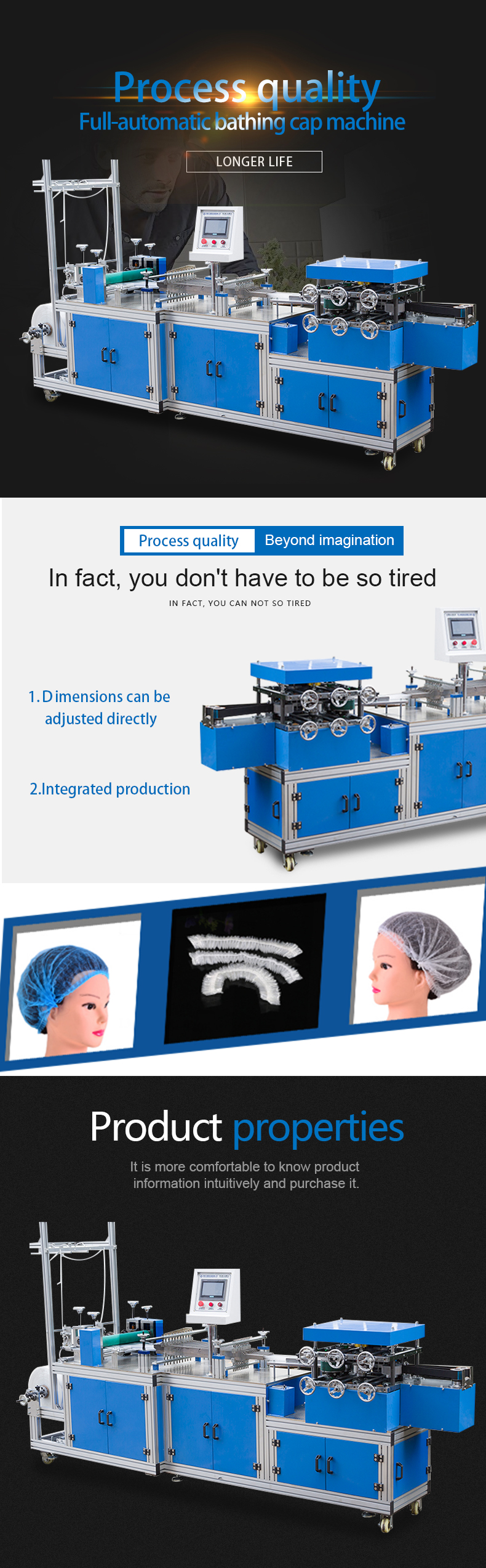 Full automatic low price shower caps for women satin lined shower cap waterproof making machine
