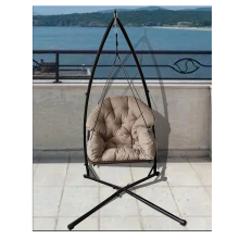 Outdoor Rattan Egg Chair Swing with Cushion
