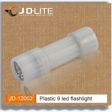9led Plastic promotion flashlight the most powerful led torch light led light illumination the flashlight