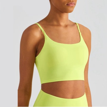 Fyrvägs stretchig Yoga Crop Top för kvinnor