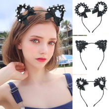 Cute Black Lace Cat Ears Headband