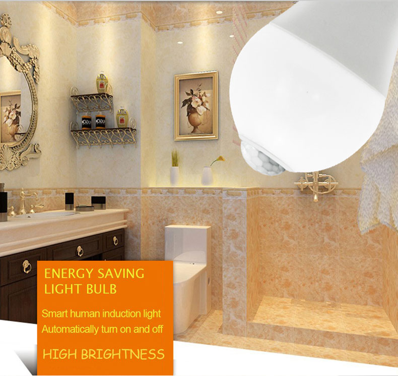 12W E27 PIR Motion Sensor LED Light Bulbs