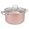 9 inch cooking pot casserole with pink coating