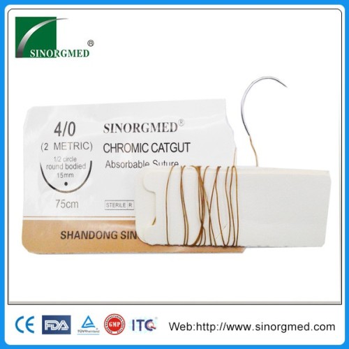 CE ISO Approved Chromic Catgut Absorbable Surgical Suture, Surgical Catgut