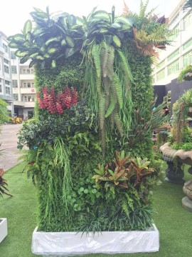 Factory direct sell ecological vertical artificial plastic leaf hedge fence