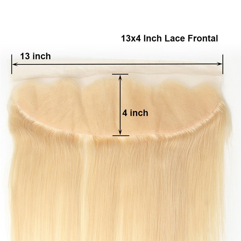 Wholesale Price Blonde 613 Cuticle Virgin  Hair Straight Wave Ear To Ear 13x4  Lace Frontal Closure