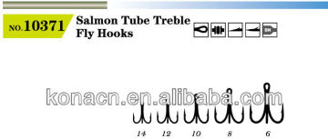 Salmon tube treble fly hooks