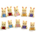 New 3D Animal Rabbit Resin Figurine Fairy Garden Toys Gift for Key Chain Art Decoration Artificial Craft Home Ornament