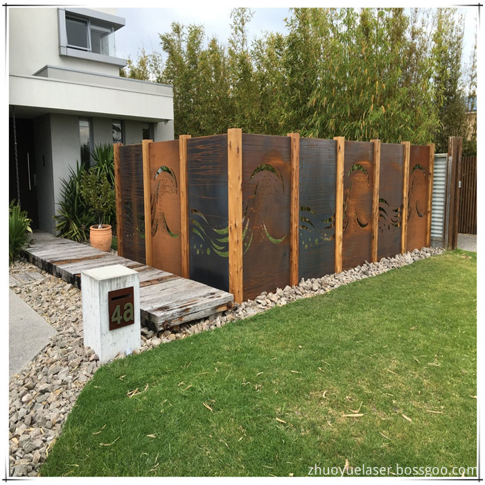 corten steel fence