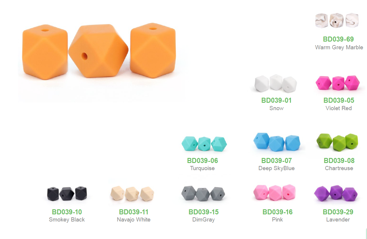 bulk hexagon silicone beads