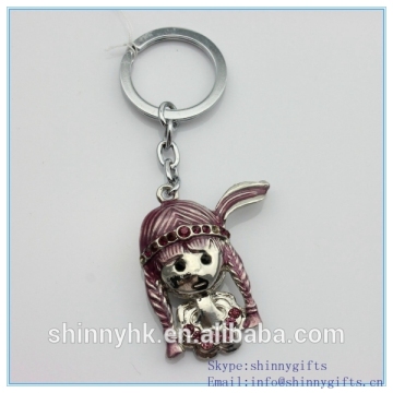 Metal 100% handmade girls shape keychains for gift SCK20140057