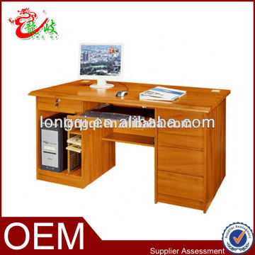 simple computer desk with wooden small file cabinet