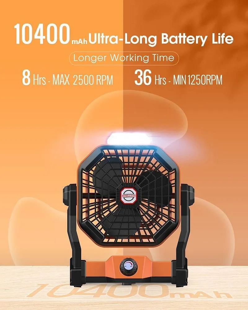 Portable Camping Fan with Large Wind and Charging Function
