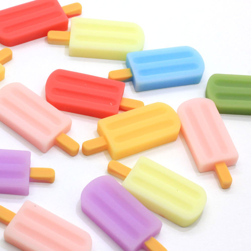 Popular Resin Popsicle Shape Cabochon Beads for Necklace Pendants Jewelry Making Dollhouse Toys Gifts