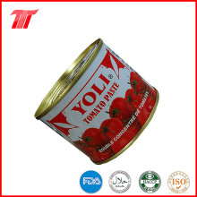 Pasta de tomate enlatado orgânica saudável de 210g com marca Yoli