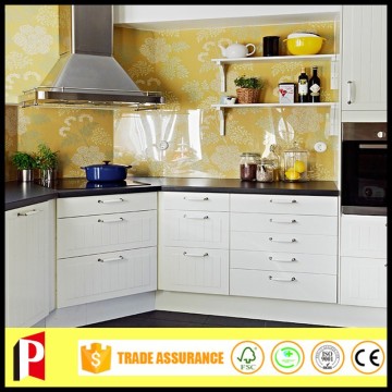 Beautiful beech wood PVC kitchen cabinet