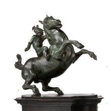 Cowboy ride on horse statue bronze sculpture sculptures