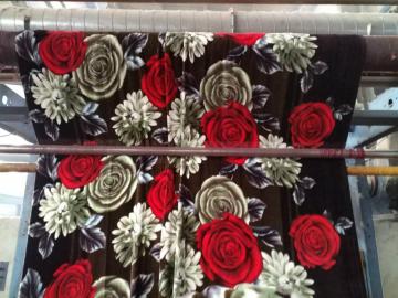 soft red black big flower designs flannel blanket