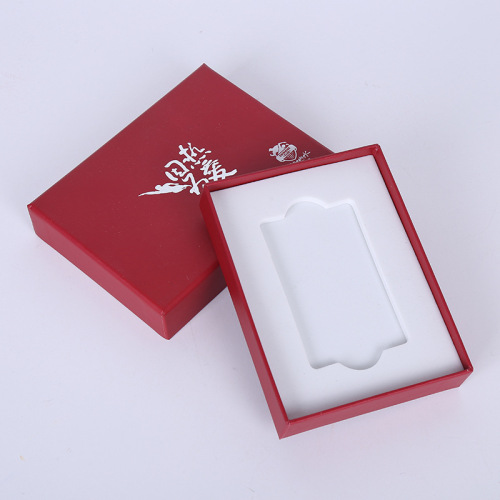 Caja de papel rojo VIP con tarjeta VIP personalizada con espuma