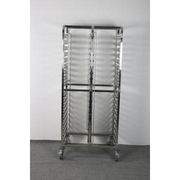 Durable stainless steel double-line tray trolley