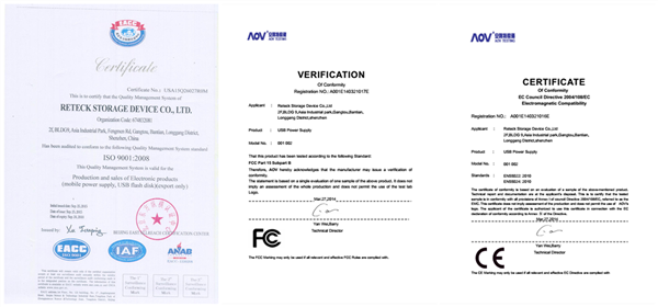 Wireless Charging Stand Certificate