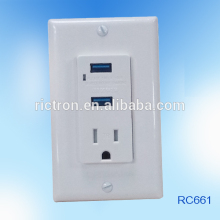 Electrical USB Plug Base 110V 2.1A (RC661) with UL Approval