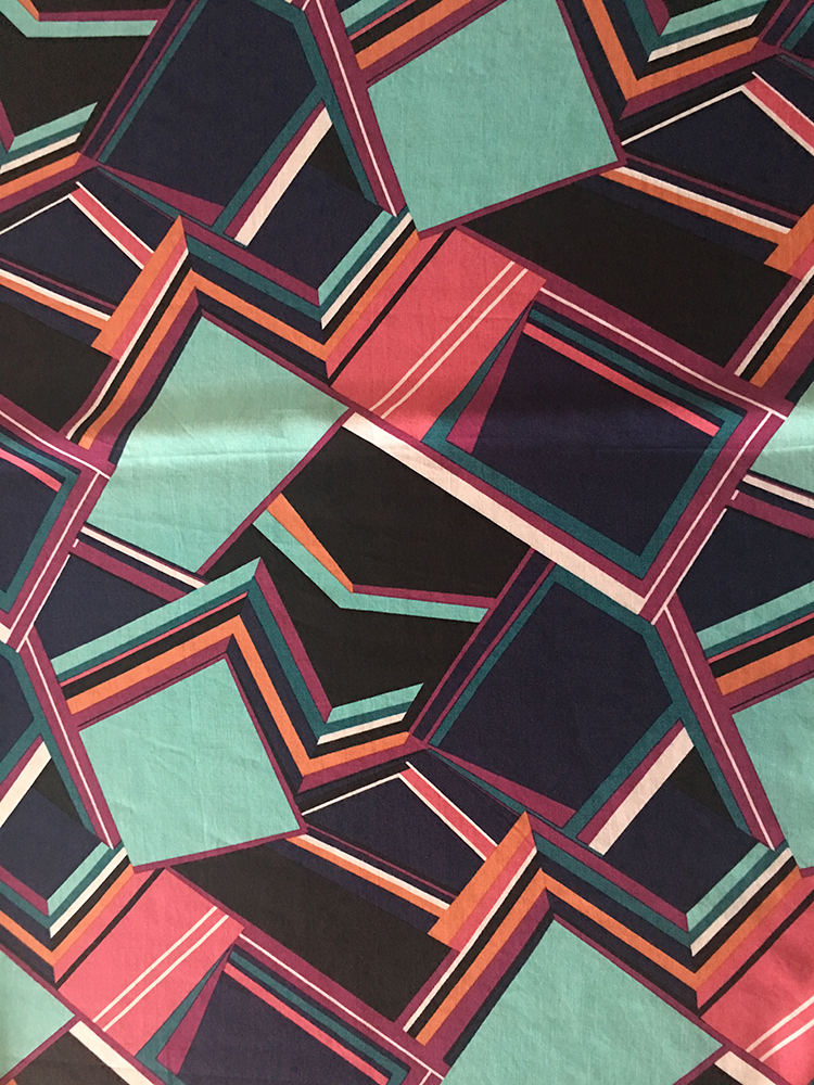 Geometric Rayon Poplin 45s Printing Broad Width Fabric