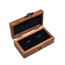 High Quality Double Wedding Ring Box - Walnut Ring Box
