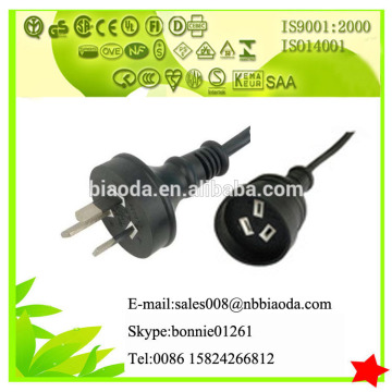 SAA approval 3 pins Australia Standard Power Cord