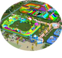 High fun inflatable giant pvc slides moving inflatable water rides for park