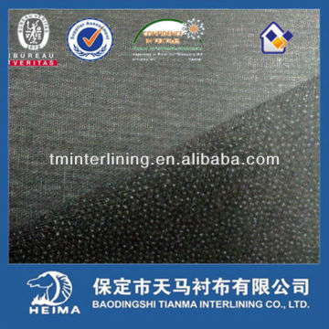 Plain weave adhesive stretch interlining fabric