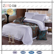 Luxury 400 Thread Count Sateen Stripe Linens White Bed Sheets for Hotels                        
                                                Quality Choice