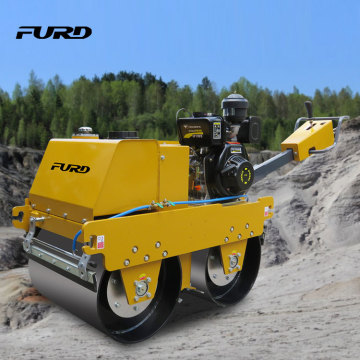 550kg walk-behind double drum vibratory diesel powered road roller with good design