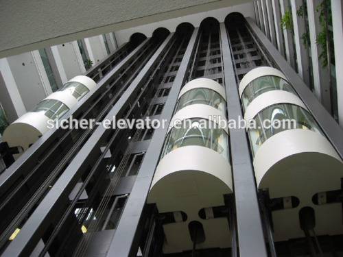 SRH CE tested Glass tubular elevator in modern building