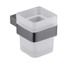 Grey Tumbler Holder With Glass cup