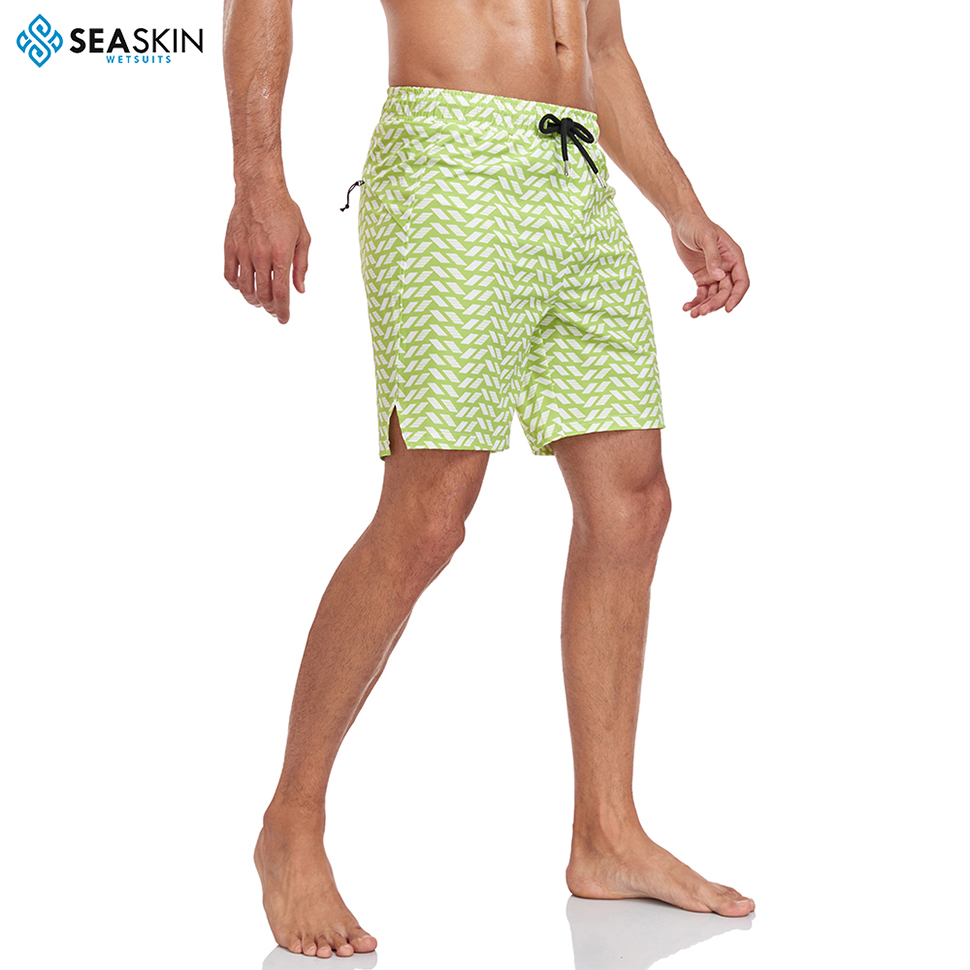 Seaskin lelaki dewasa Logo Custom Polyester Gym Running Sport Fitness Beach Shorts