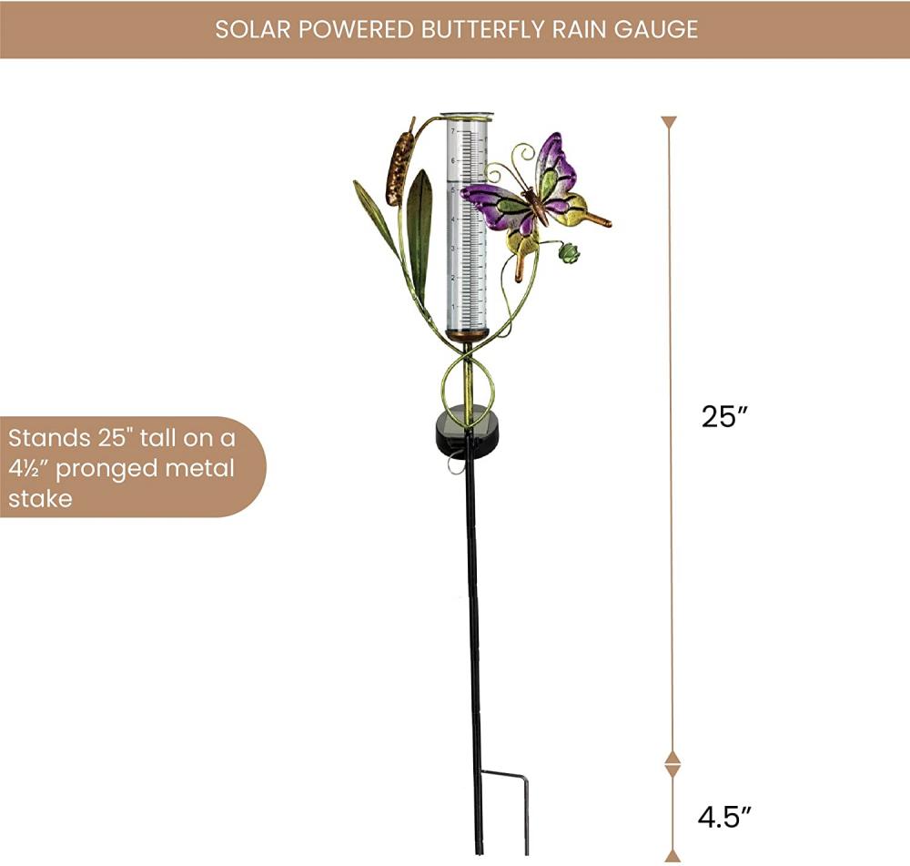 Trasero de lluvia de mariposa con energía solar