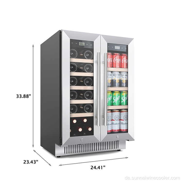 Edelstahl Dual Zone Bargetränk Weinkühlschrank