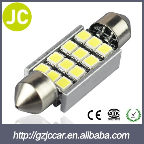 top sale factory made car led light 2835 chip car parts 39mm length canbus license plate light festoon