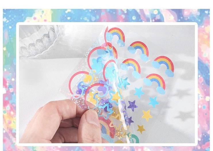 PVC Shiny Colorful Decorating Stickers