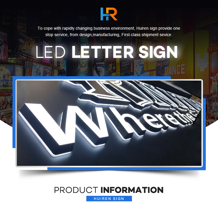 Factory Cheap Price 3d Front Backlit Channel Letter Led Signage Store Logo With Board Outside Led Sign