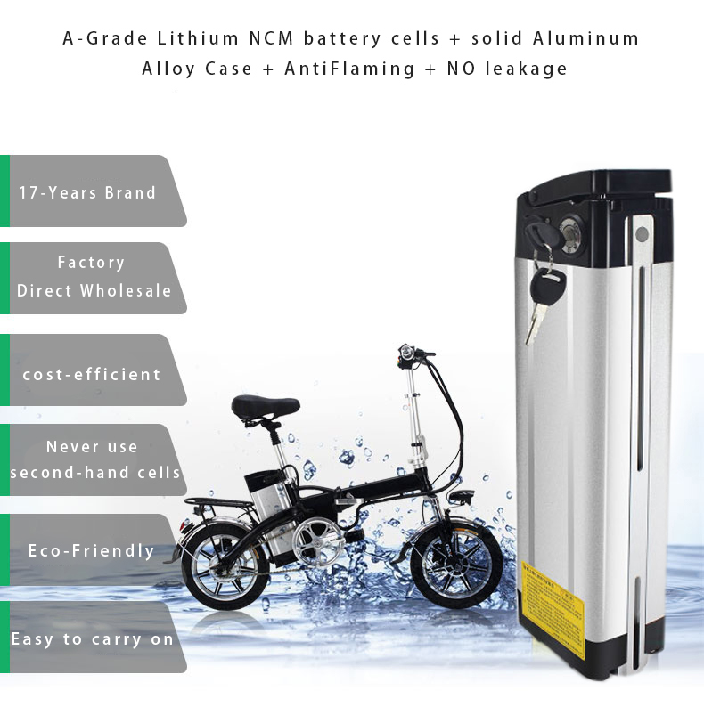 Folding ebike akku 48 volt silverfish 18650 lithium ion batteries pack 750w 1000wfoldable bicycle battery 48v 20ah electric bike