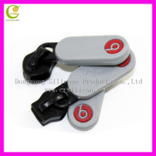 Raised logo rubber injections zipper puller/3D rubber zipper puller/zipper tag