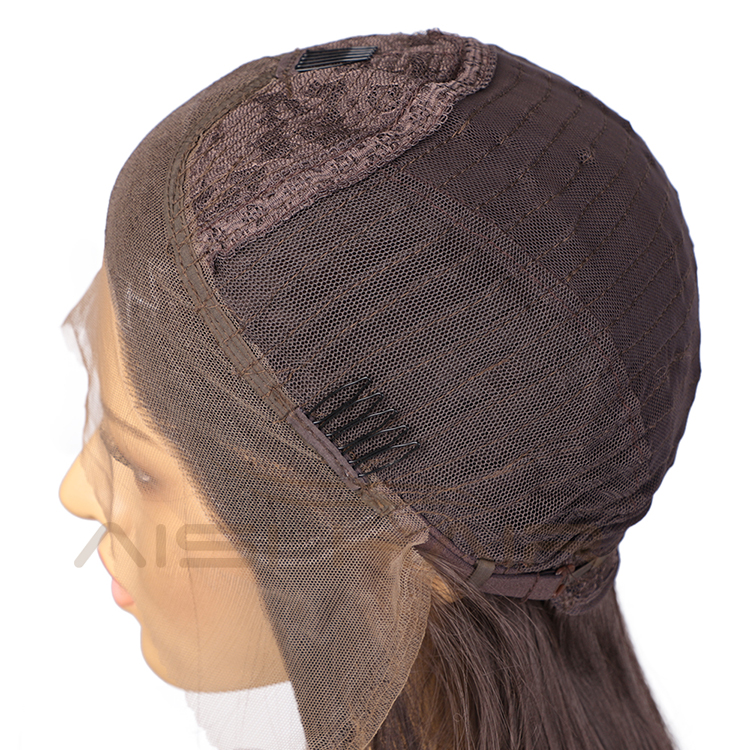 Aisi Hair Hot Selling Long Silky Straight Brown Wig Middle Part Swiss Lace Wig Cheap Synthetic Lace Front Wigs For Black Women