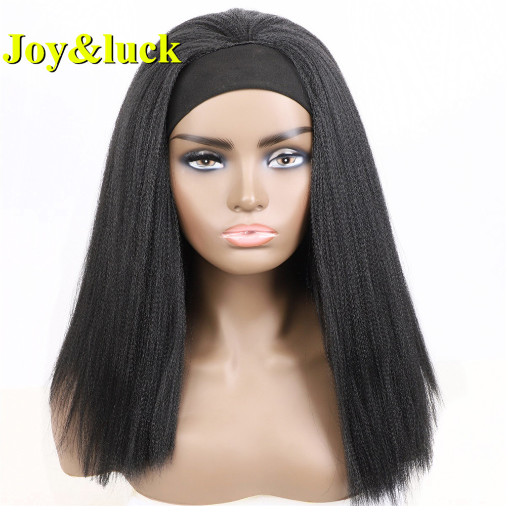 Head Band Wig for Black Women Ladies Scarf Hair Beige Hairband Black Short Afro Kinky Curly Headband Wig Synthetic Hair Wigs