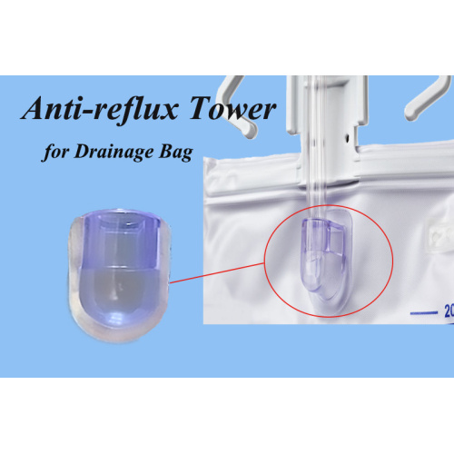 Anti-Reflux-Turm für Drainagebeutel