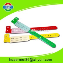 2017 plastic write-on medical id wristband, pvc imprinter id bracelet