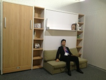 Folding wall bed with sofa